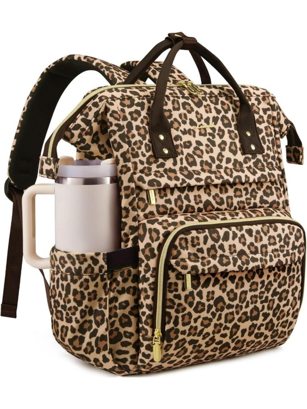 Stylish Waterproof Laptop Backpack with Large Cup Holder for Work & Travel